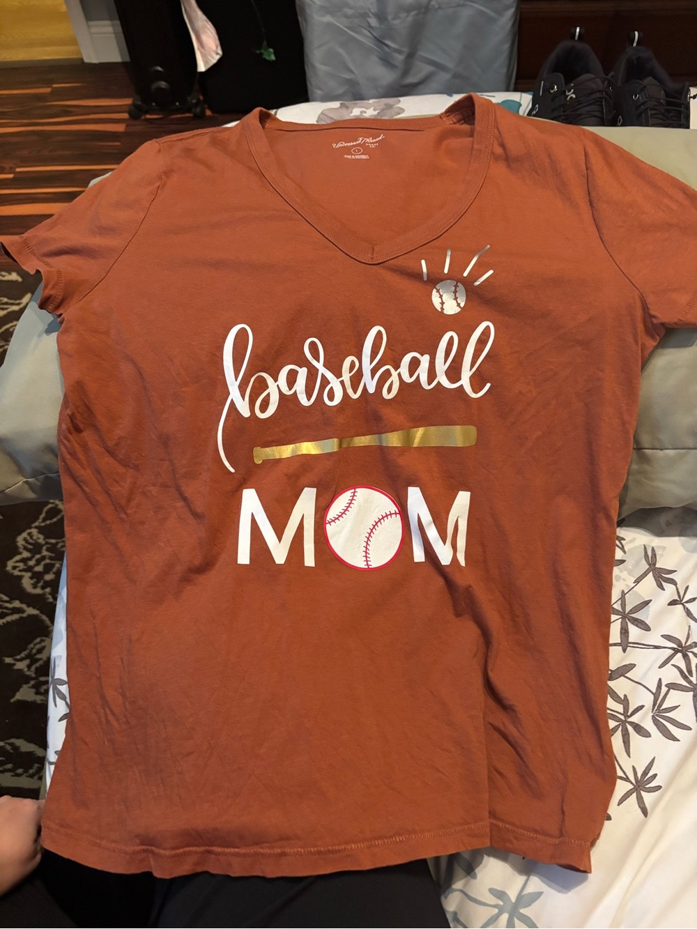 Universal Thread Rust Orange 'Baseball Mom' Short-Sleeve Tee